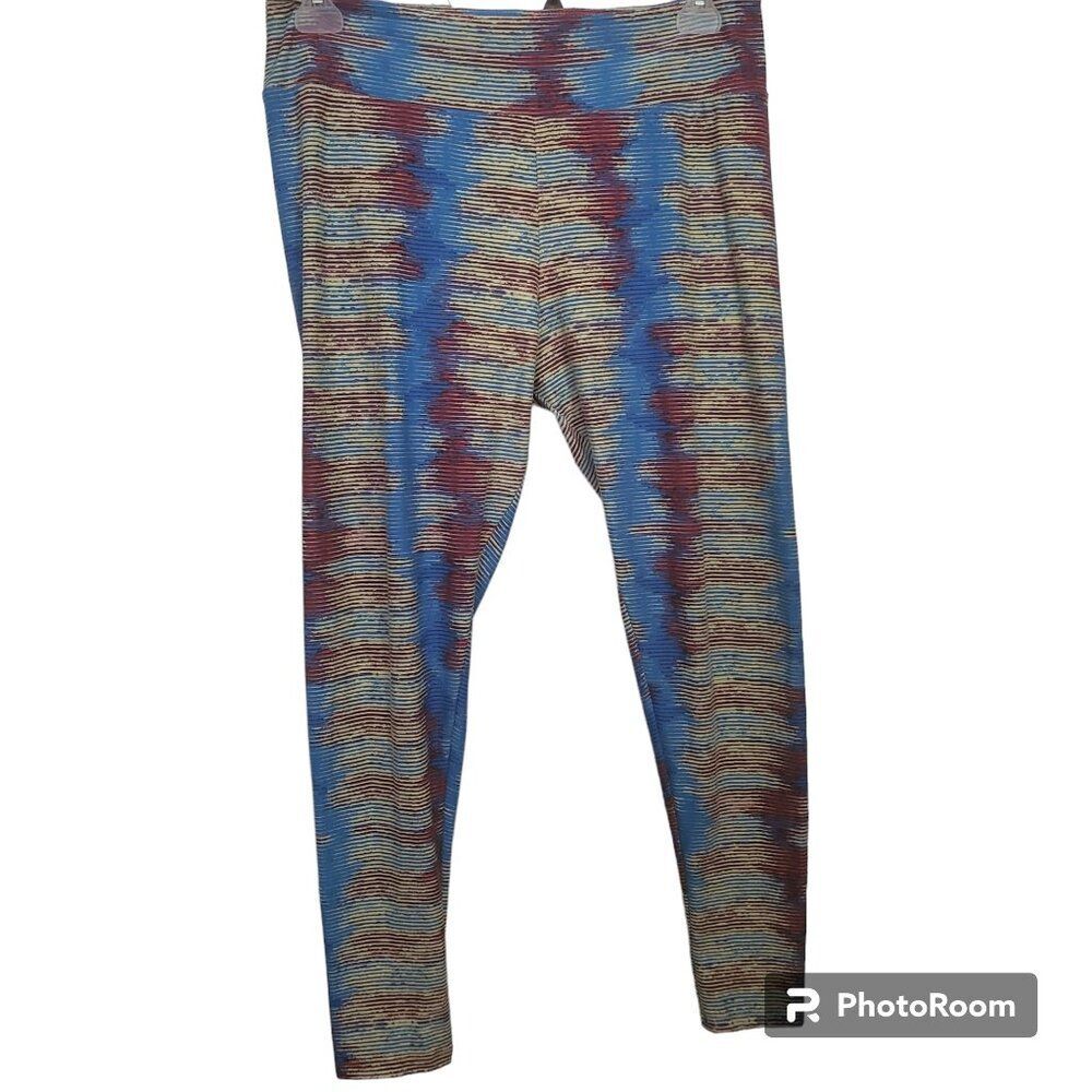 Lularoe Blue Maroon Tie Dye w/ Stripes TC